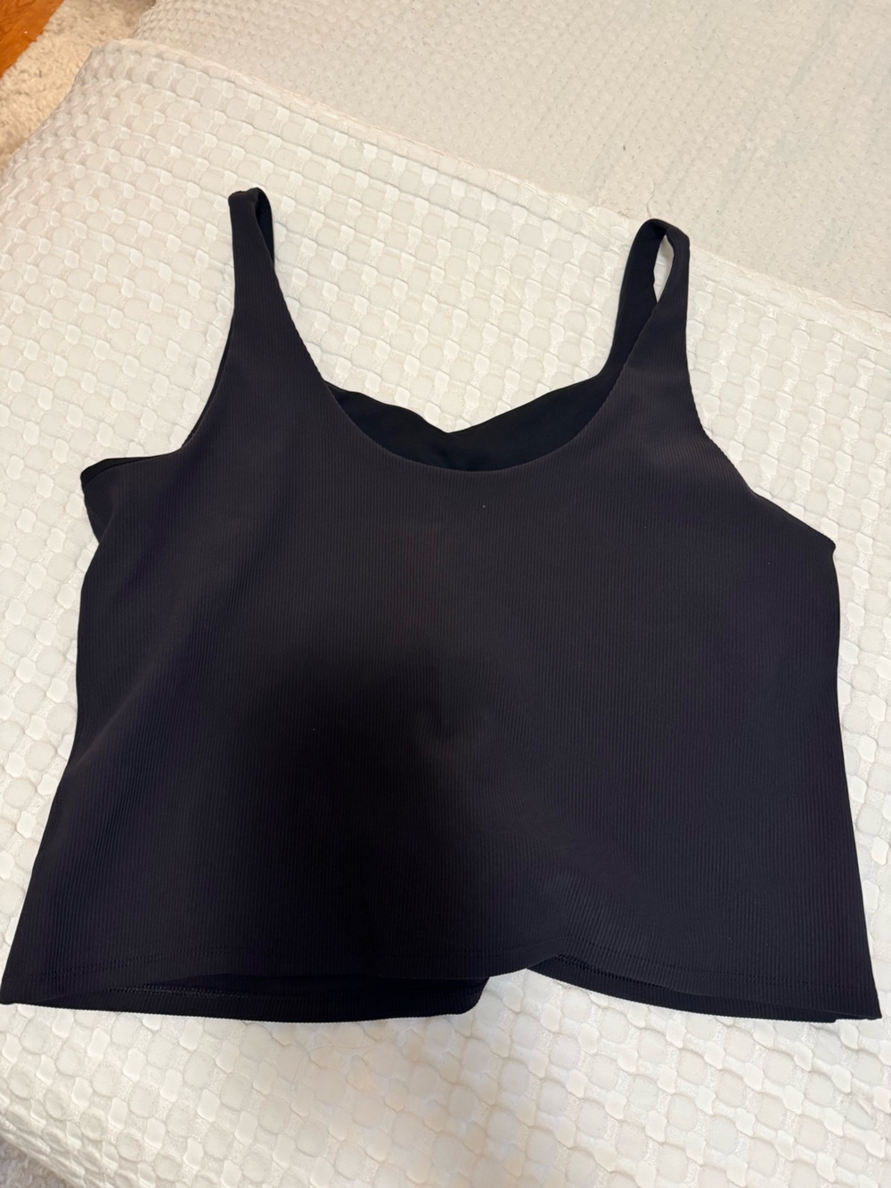 SPANX Black Ribbed Workout Tank - Picture 2 of 4